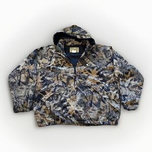 Mossy Oak Windbreaker Jacket Mens XL Forrest Floor Camo Vtg Anorak‎ Pullover